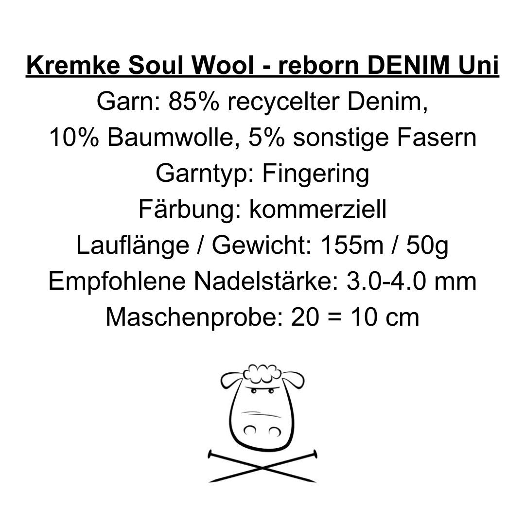 152 - Anthrazit - reborn DENIM uni - Kremke Soul Wool – Bild 3