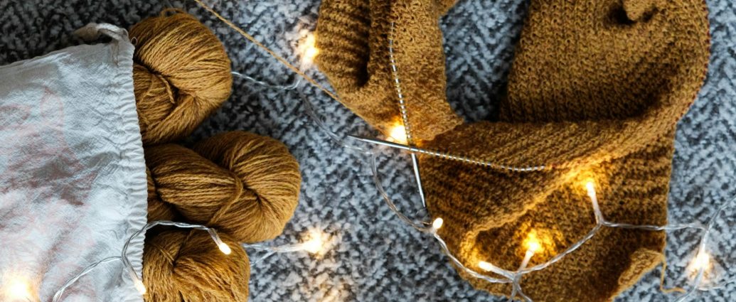 brown yarn on gray textile