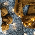 brown yarn on gray textile